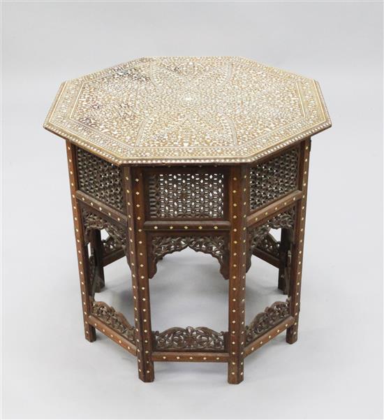 An Indian octagonal table, W.2ft